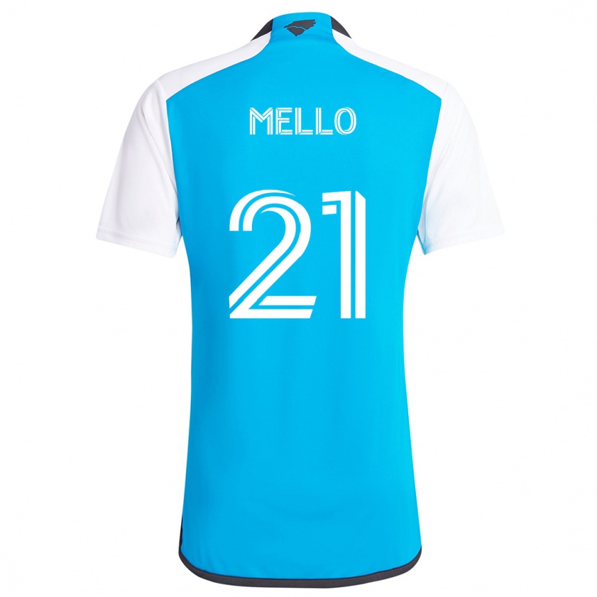 Gyermek Labdarúgás Vinicius Mello #21 Kék Fehér Hazai Jersey 2024/25 Mez Póló Ing