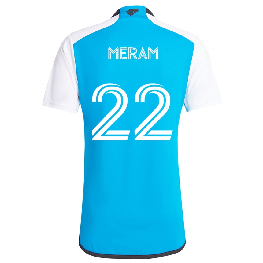 Gyermek Labdarúgás Justin Meram #22 Kék Fehér Hazai Jersey 2024/25 Mez Póló Ing