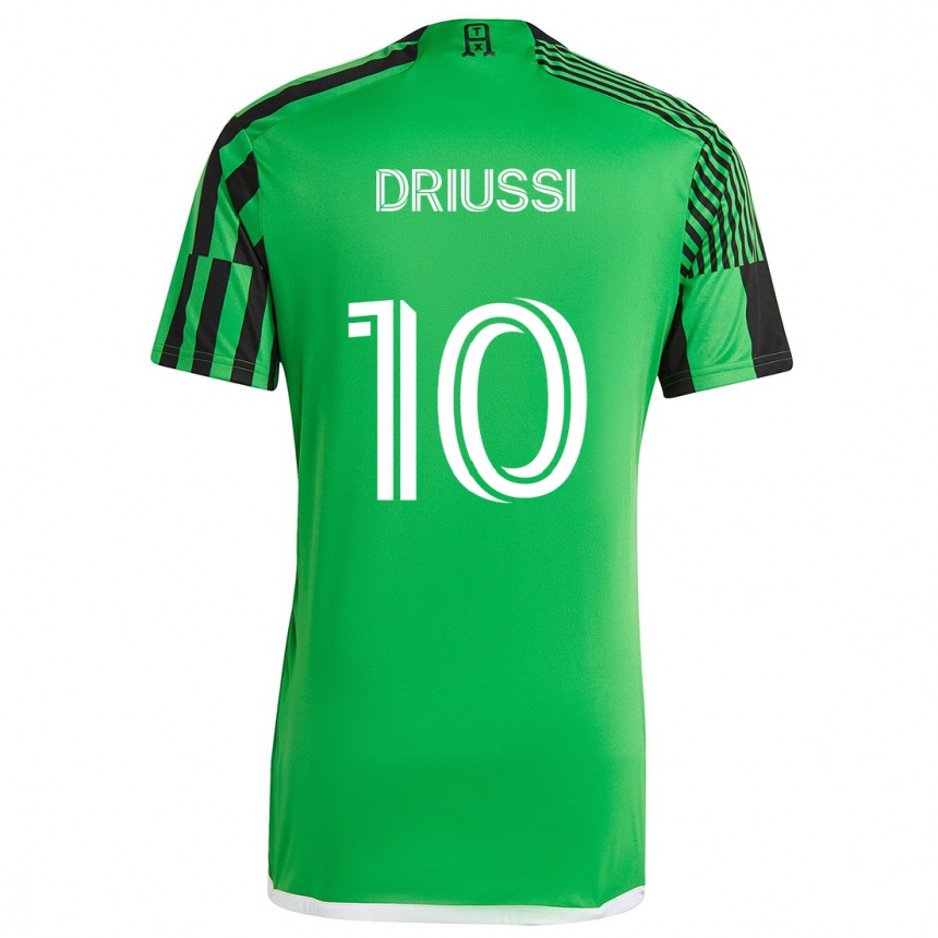 Gyermek Labdarúgás Sebastián Driussi #10 Zöld Fekete Hazai Jersey 2024/25 Mez Póló Ing