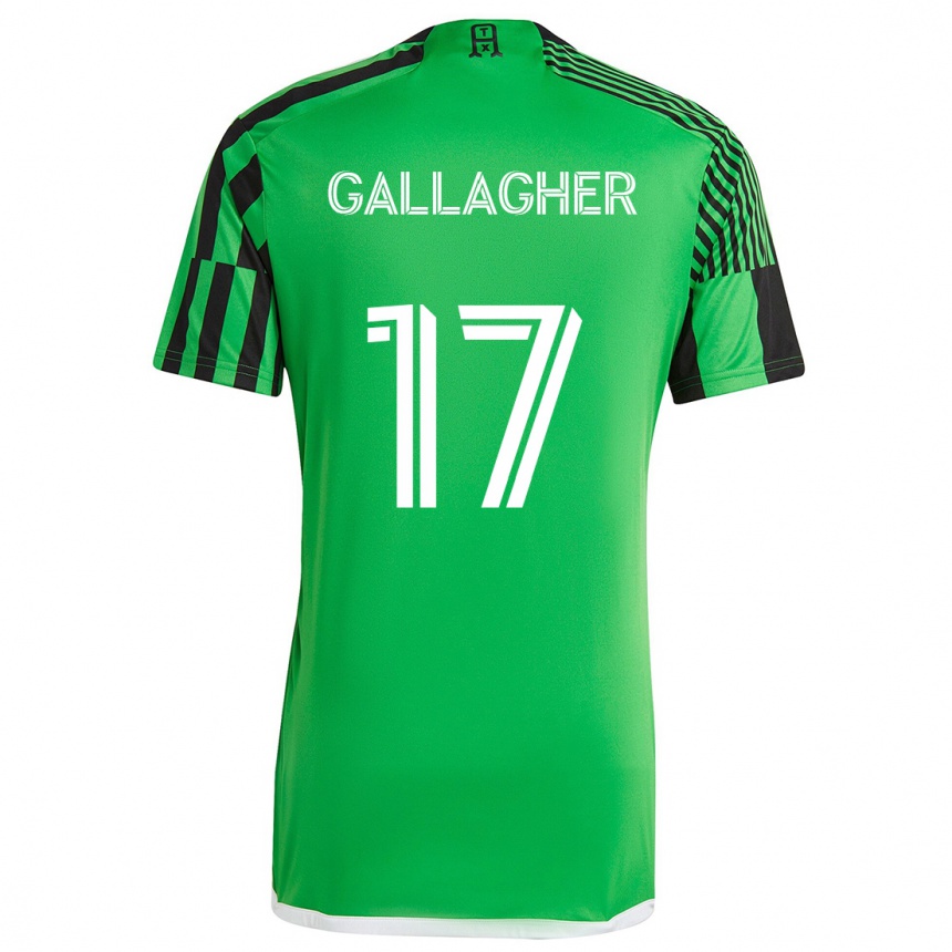 Gyermek Labdarúgás Jon Gallagher #17 Zöld Fekete Hazai Jersey 2024/25 Mez Póló Ing