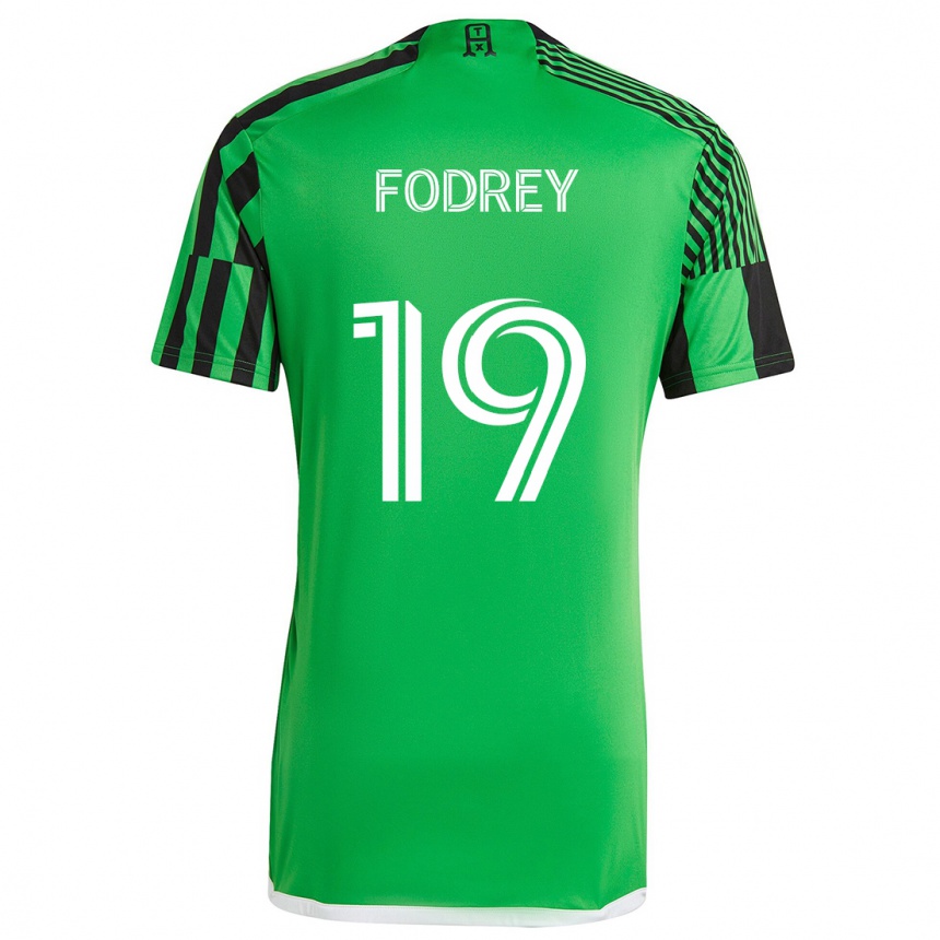 Gyermek Labdarúgás Cj Fodrey #19 Zöld Fekete Hazai Jersey 2024/25 Mez Póló Ing