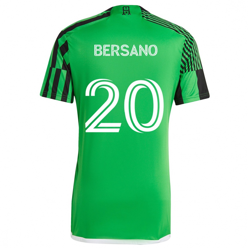 Gyermek Labdarúgás Matt Bersano #20 Zöld Fekete Hazai Jersey 2024/25 Mez Póló Ing