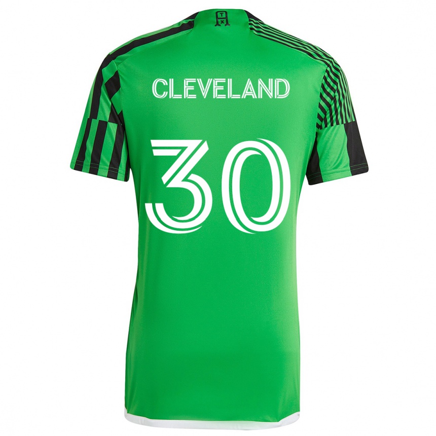 Gyermek Labdarúgás Stefan Cleveland #30 Zöld Fekete Hazai Jersey 2024/25 Mez Póló Ing