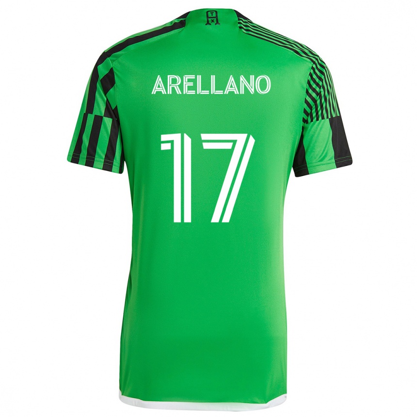 Gyermek Labdarúgás Bryan Arellano #17 Zöld Fekete Hazai Jersey 2024/25 Mez Póló Ing