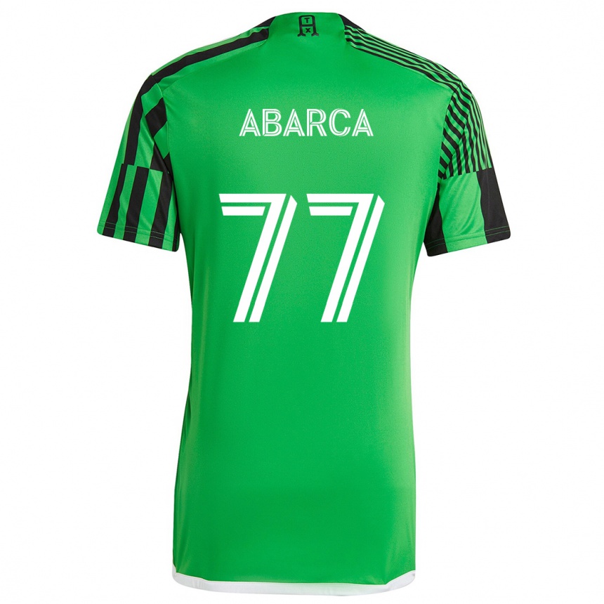 Gyermek Labdarúgás Diego Abarca #77 Zöld Fekete Hazai Jersey 2024/25 Mez Póló Ing