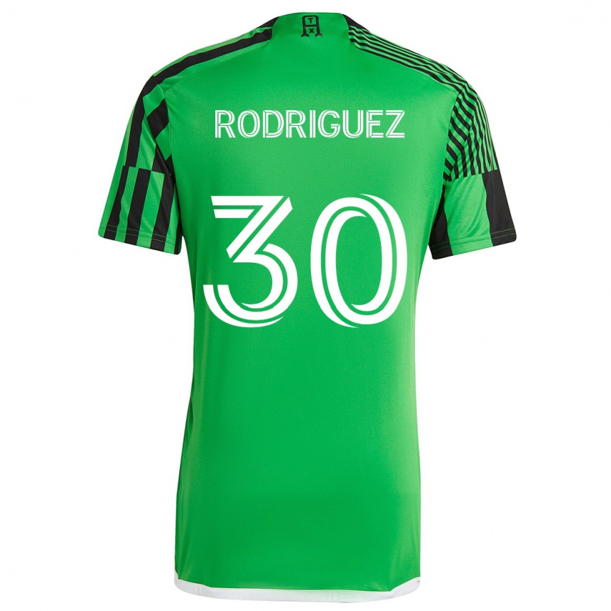 Gyermek Labdarúgás Memo Rodríguez #30 Zöld Fekete Hazai Jersey 2024/25 Mez Póló Ing