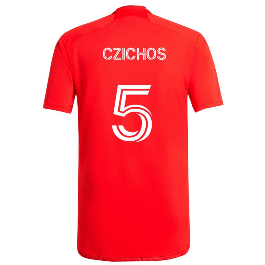 Gyermek Labdarúgás Rafael Czichos #5 Piros Fehér Hazai Jersey 2024/25 Mez Póló Ing