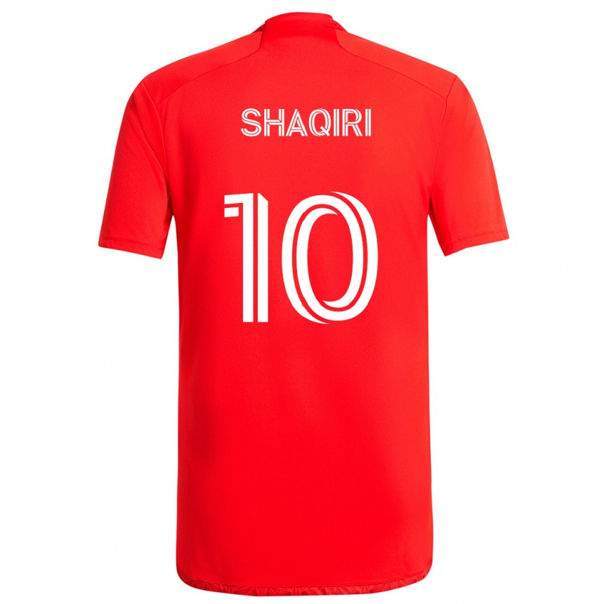 Gyermek Labdarúgás Xherdan Shaqiri #10 Piros Fehér Hazai Jersey 2024/25 Mez Póló Ing