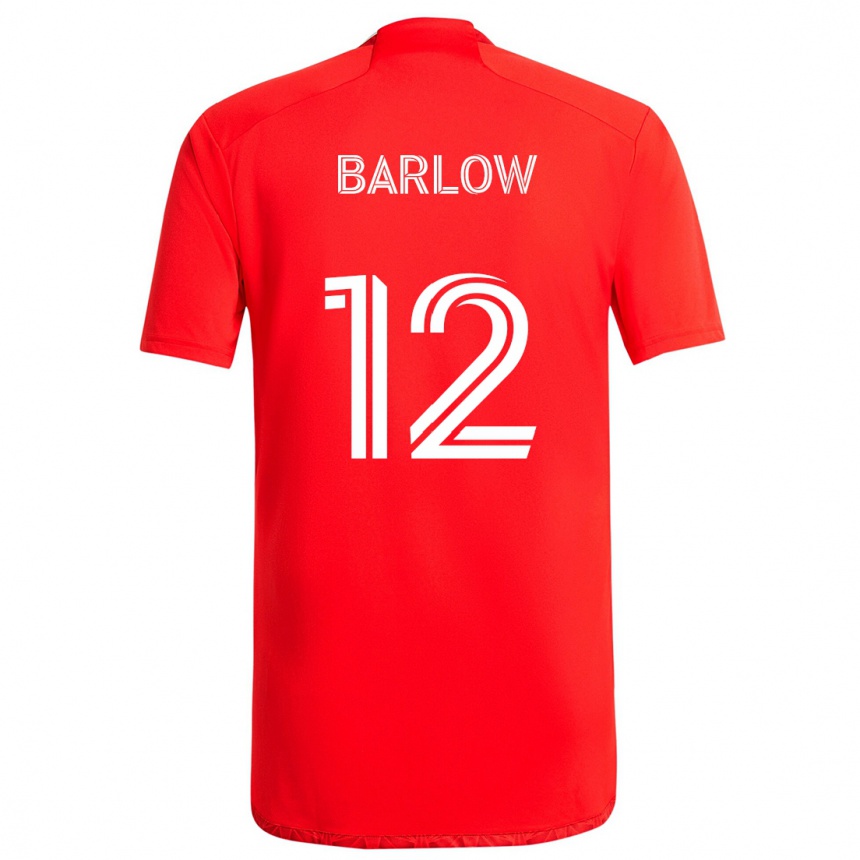 Gyermek Labdarúgás Tom Barlow #12 Piros Fehér Hazai Jersey 2024/25 Mez Póló Ing