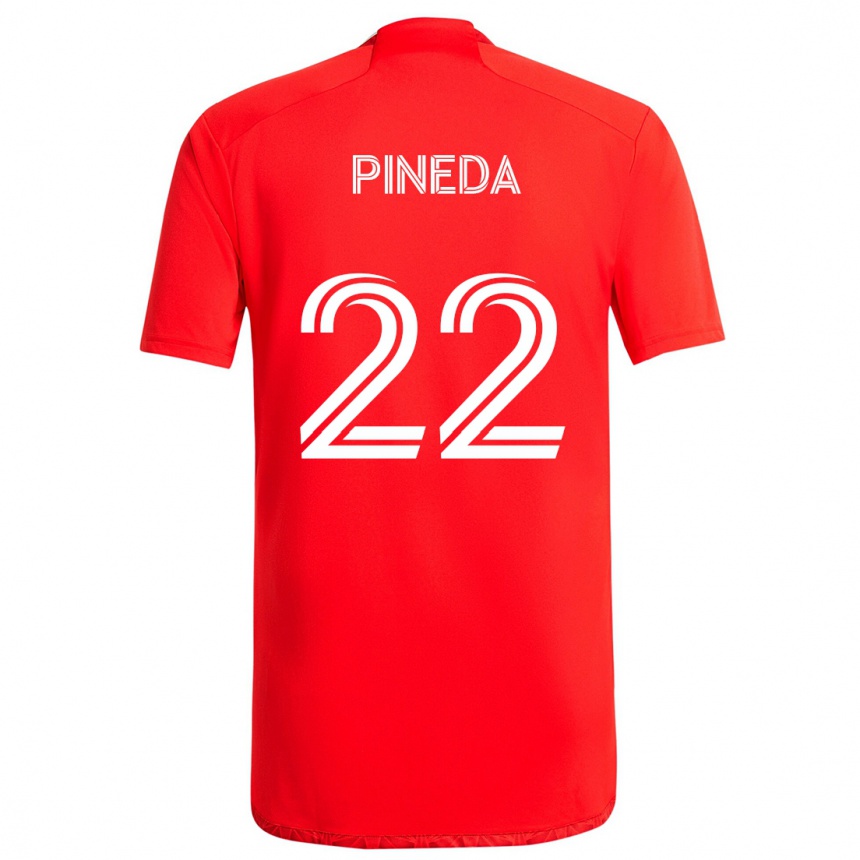 Gyermek Labdarúgás Mauricio Pineda #22 Piros Fehér Hazai Jersey 2024/25 Mez Póló Ing