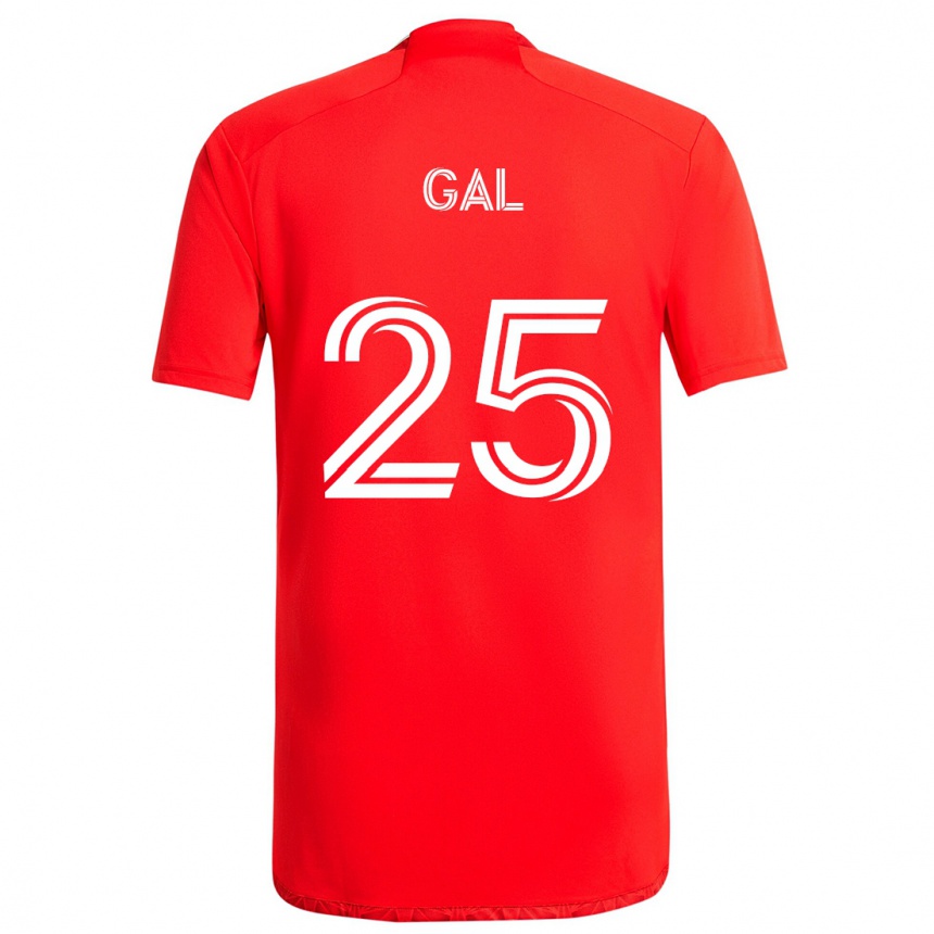 Gyermek Labdarúgás Jeff Gal #25 Piros Fehér Hazai Jersey 2024/25 Mez Póló Ing