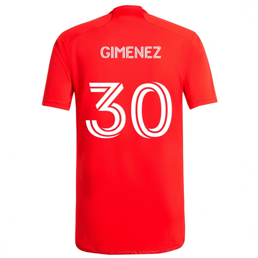 Gyermek Labdarúgás Gastón Giménez #30 Piros Fehér Hazai Jersey 2024/25 Mez Póló Ing