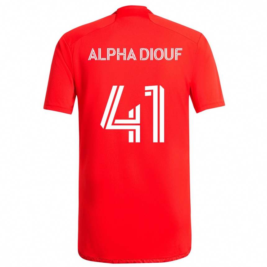 Gyermek Labdarúgás Jean Alpha Diouf #41 Piros Fehér Hazai Jersey 2024/25 Mez Póló Ing