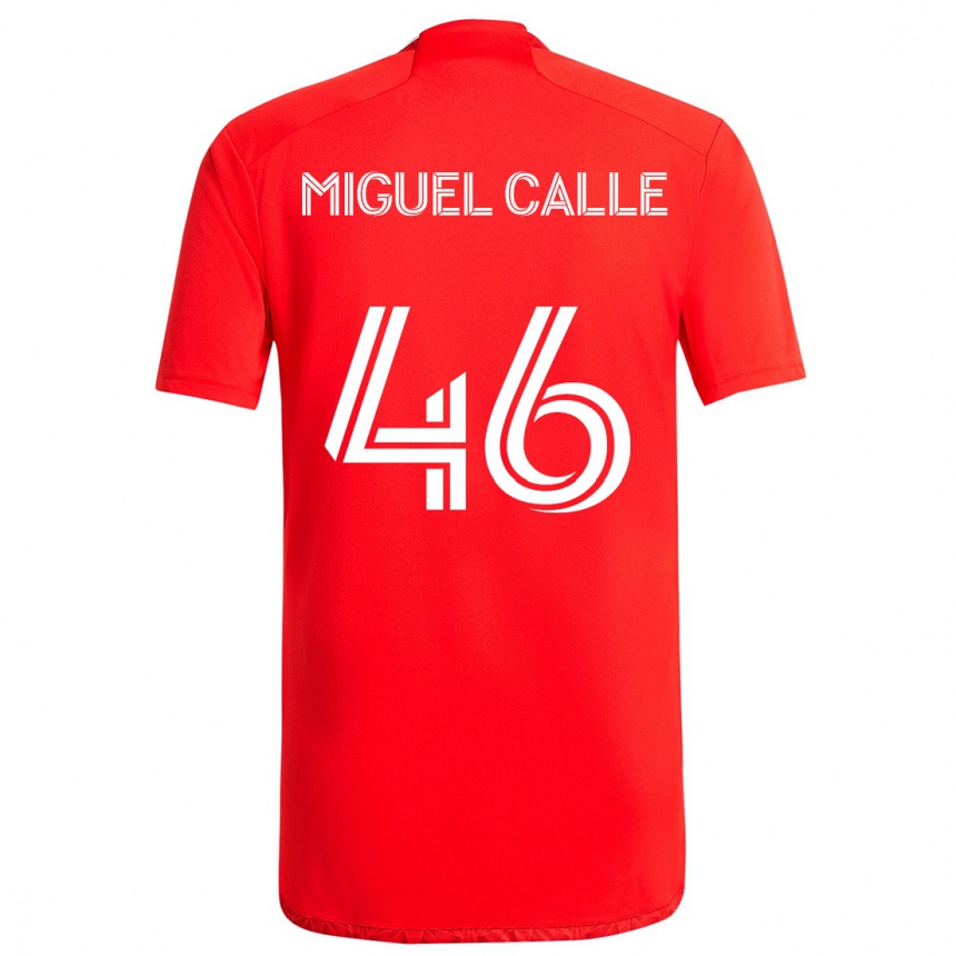 Gyermek Labdarúgás Juan Miguel Calle #46 Piros Fehér Hazai Jersey 2024/25 Mez Póló Ing