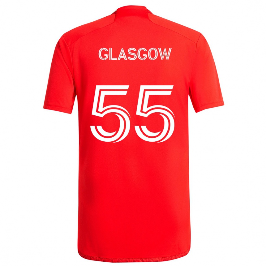 Gyermek Labdarúgás Omari Glasgow #55 Piros Fehér Hazai Jersey 2024/25 Mez Póló Ing