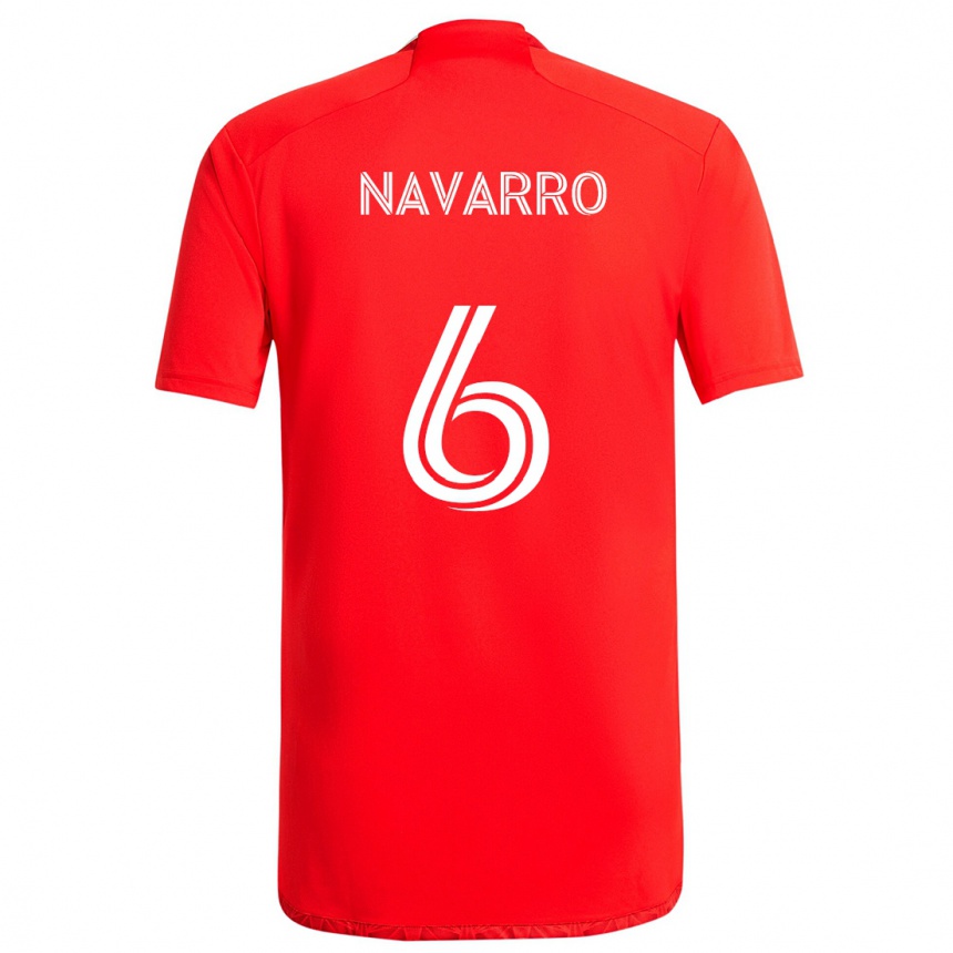 Gyermek Labdarúgás Miguel Navarro #6 Piros Fehér Hazai Jersey 2024/25 Mez Póló Ing