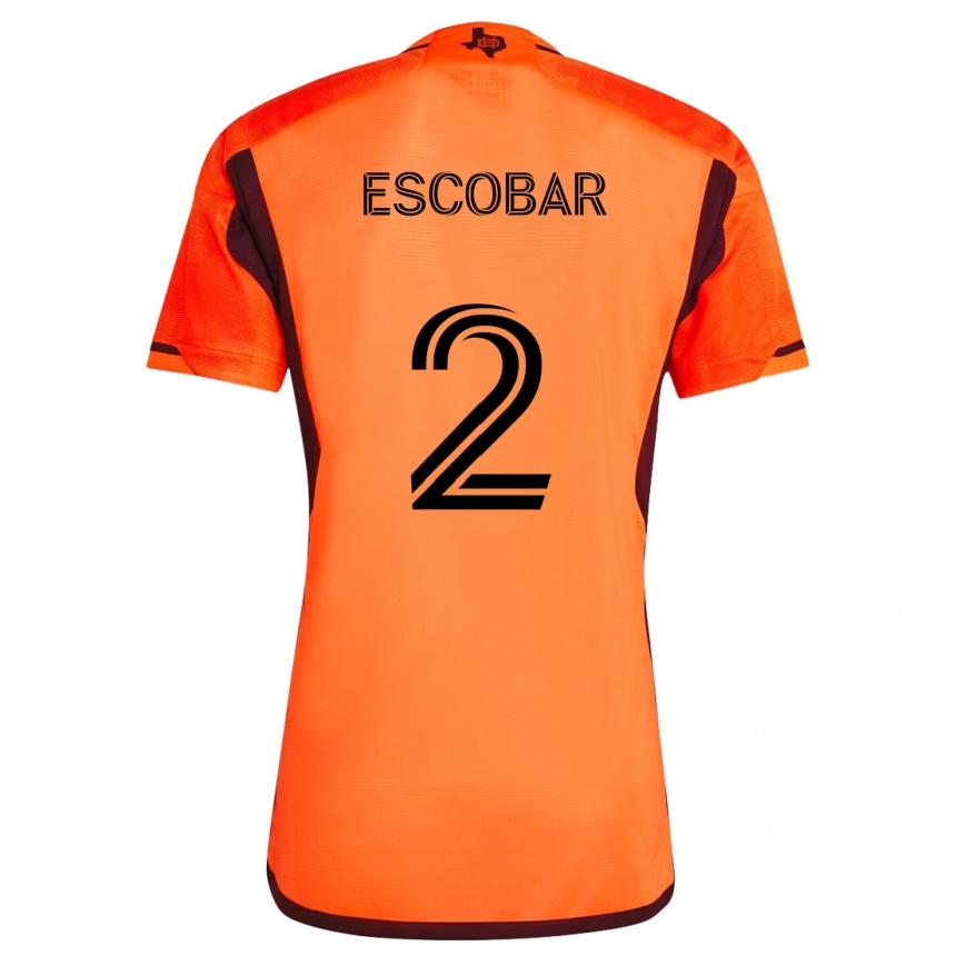 Gyermek Labdarúgás Franco Escobar #2 Narancs Fekete Hazai Jersey 2024/25 Mez Póló Ing