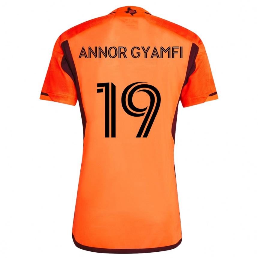 Gyermek Labdarúgás Stephen Annor Gyamfi #19 Narancs Fekete Hazai Jersey 2024/25 Mez Póló Ing