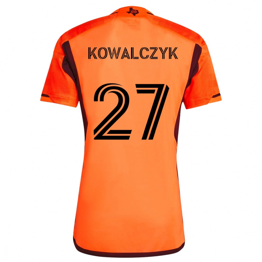 Gyermek Labdarúgás Sebastian Kowalczyk #27 Narancs Fekete Hazai Jersey 2024/25 Mez Póló Ing