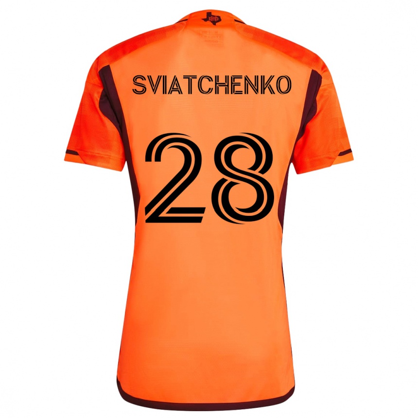 Gyermek Labdarúgás Erik Sviatchenko #28 Narancs Fekete Hazai Jersey 2024/25 Mez Póló Ing