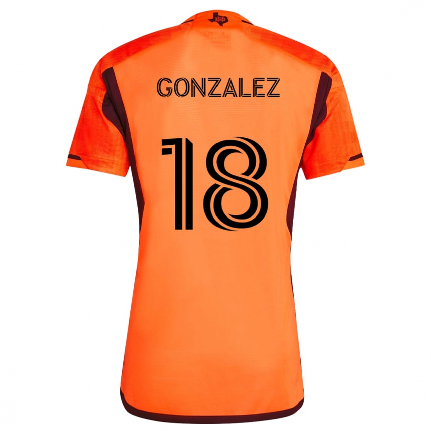 Gyermek Labdarúgás Diego Gonzalez #18 Narancs Fekete Hazai Jersey 2024/25 Mez Póló Ing