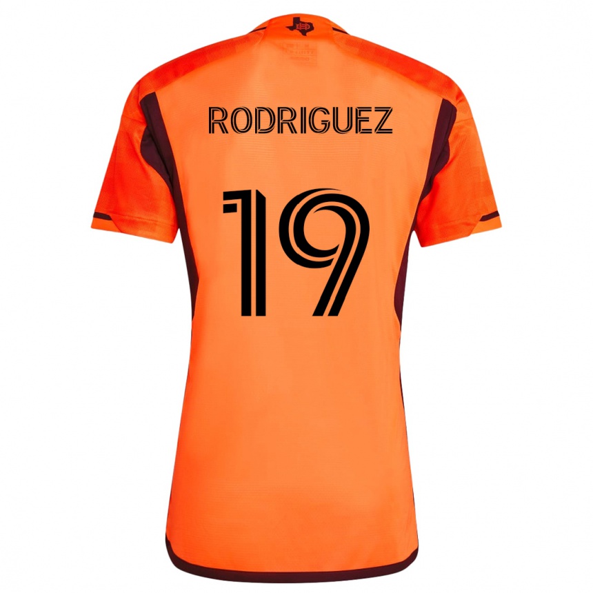 Gyermek Labdarúgás Sebastian Rodriguez #19 Narancs Fekete Hazai Jersey 2024/25 Mez Póló Ing