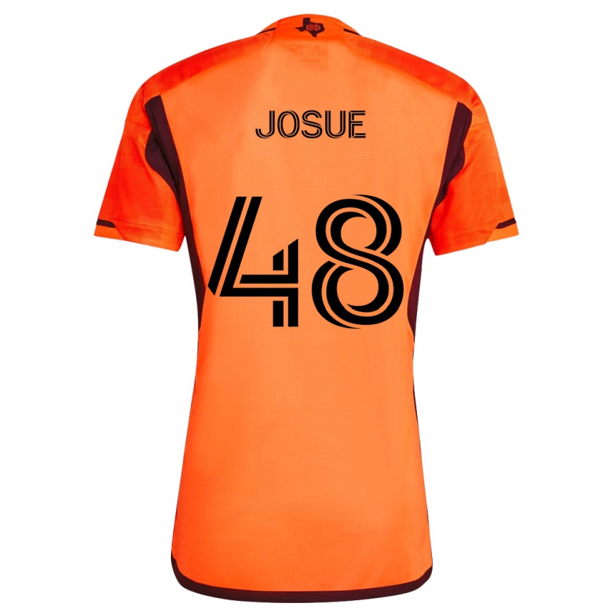 Gyermek Labdarúgás Josué #48 Narancs Fekete Hazai Jersey 2024/25 Mez Póló Ing