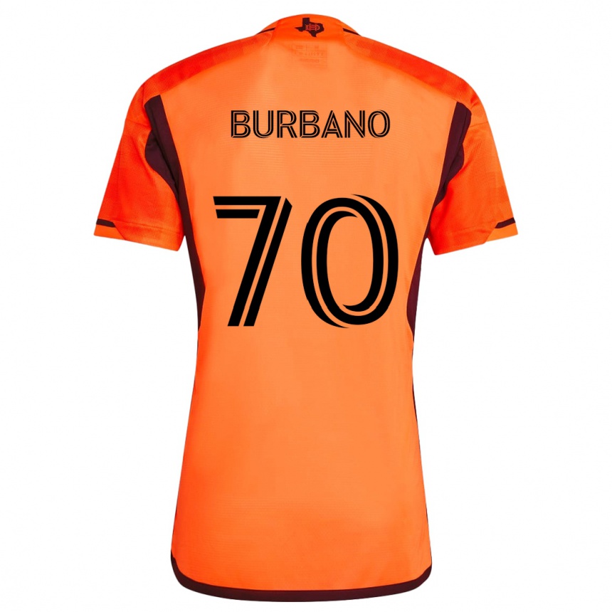 Gyermek Labdarúgás Jordy Burbano #70 Narancs Fekete Hazai Jersey 2024/25 Mez Póló Ing