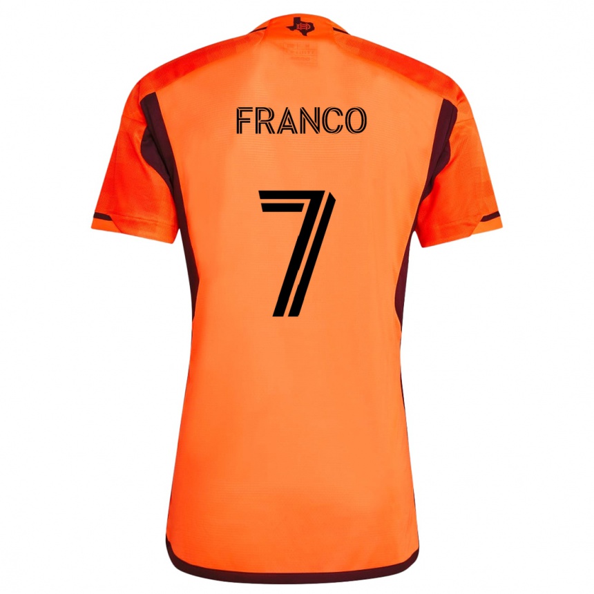 Gyermek Labdarúgás Iván Franco #7 Narancs Fekete Hazai Jersey 2024/25 Mez Póló Ing