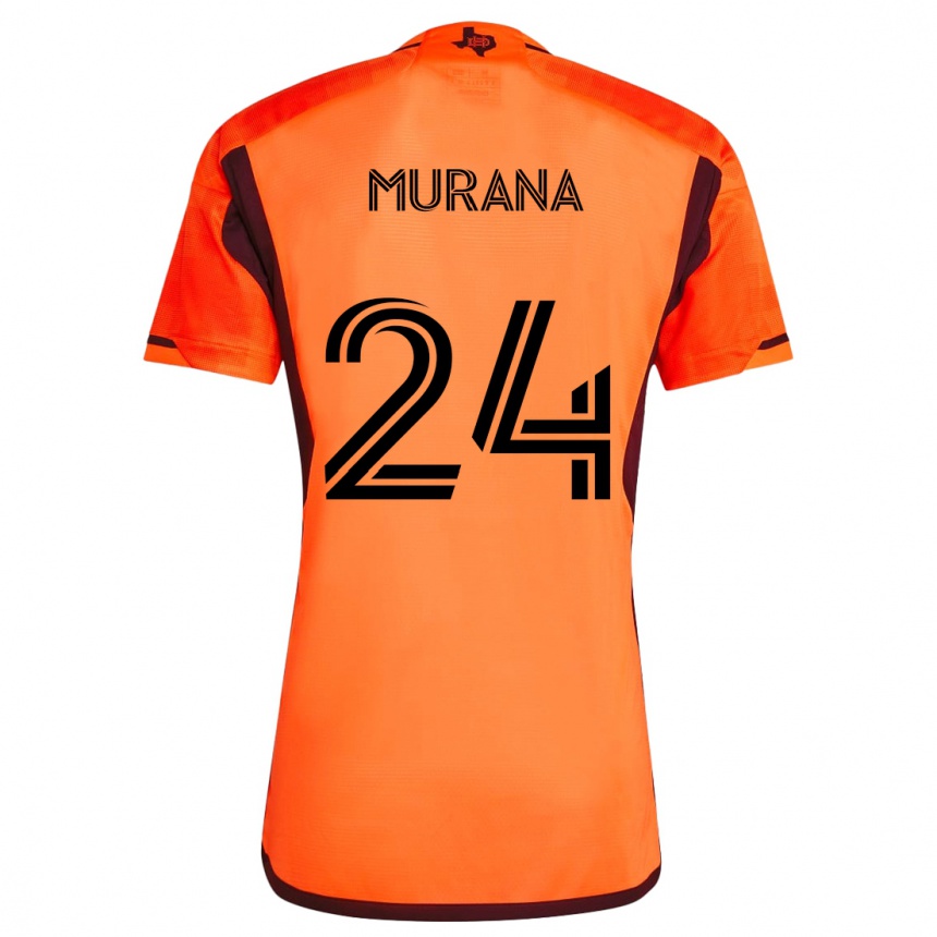 Gyermek Labdarúgás Mujeeb Murana #24 Narancs Fekete Hazai Jersey 2024/25 Mez Póló Ing