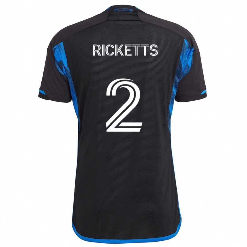 Gyermek Labdarúgás Jamar Ricketts #2 Kék Fekete Hazai Jersey 2024/25 Mez Póló Ing