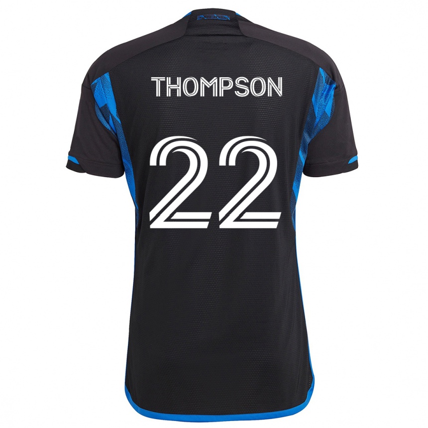 Gyermek Labdarúgás Tommy Thompson #22 Kék Fekete Hazai Jersey 2024/25 Mez Póló Ing