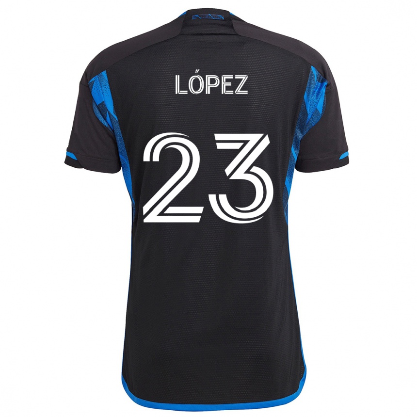 Gyermek Labdarúgás Hernán López #23 Kék Fekete Hazai Jersey 2024/25 Mez Póló Ing