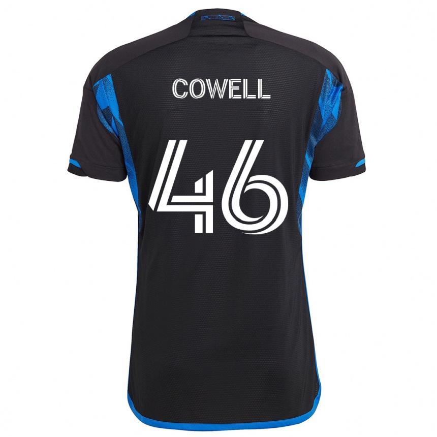 Gyermek Labdarúgás Chance Cowell #46 Kék Fekete Hazai Jersey 2024/25 Mez Póló Ing