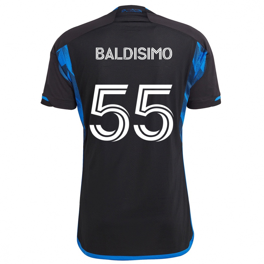 Gyermek Labdarúgás Michael Baldisimo #55 Kék Fekete Hazai Jersey 2024/25 Mez Póló Ing