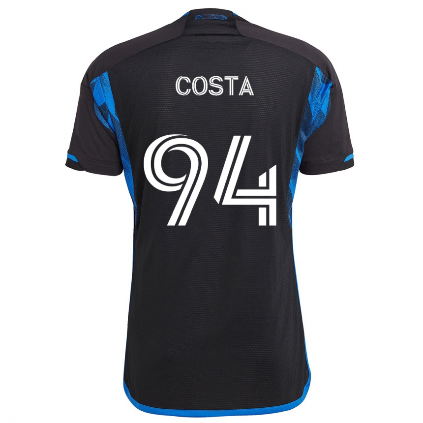 Gyermek Labdarúgás Vítor Costa #94 Kék Fekete Hazai Jersey 2024/25 Mez Póló Ing