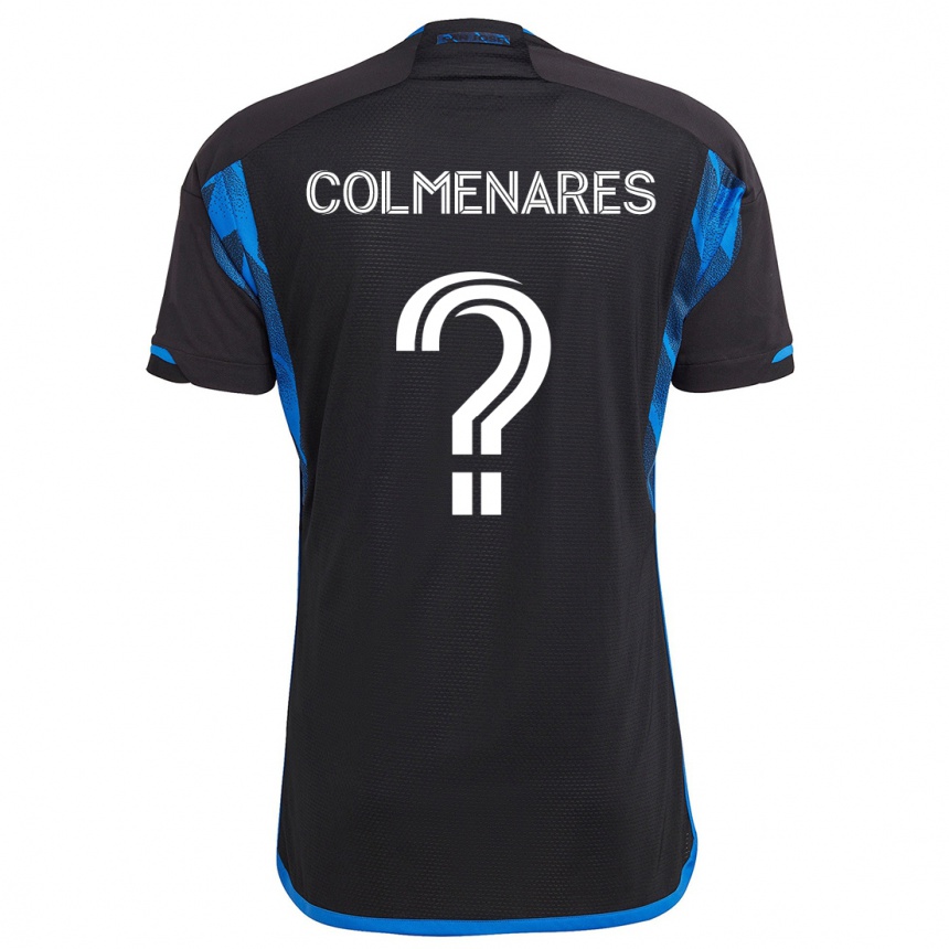 Gyermek Labdarúgás Mateo Colmenares #0 Kék Fekete Hazai Jersey 2024/25 Mez Póló Ing