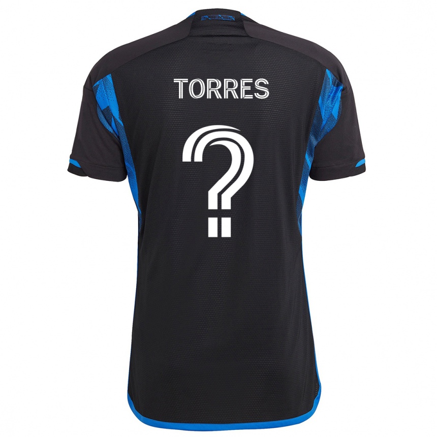 Gyermek Labdarúgás Jorge Torres #0 Kék Fekete Hazai Jersey 2024/25 Mez Póló Ing