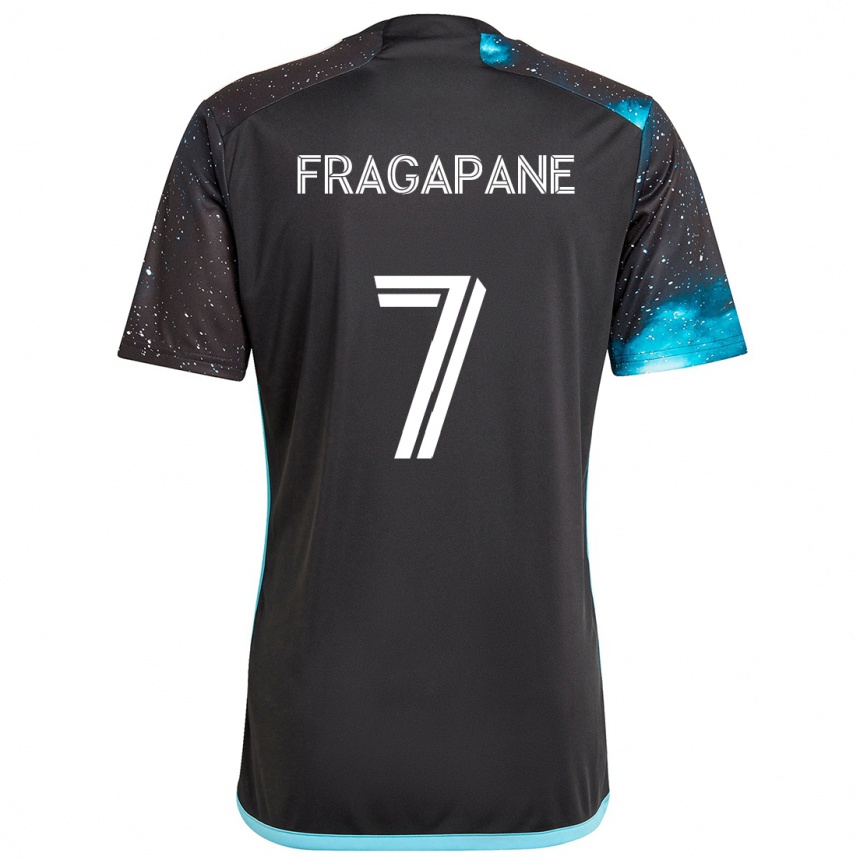 Gyermek Labdarúgás Franco Fragapane #7 Fekete Kék Hazai Jersey 2024/25 Mez Póló Ing