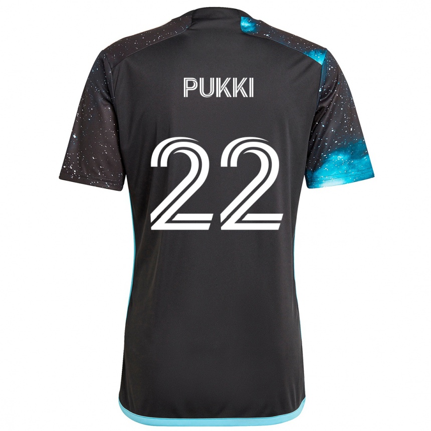 Gyermek Labdarúgás Teemu Pukki #22 Fekete Kék Hazai Jersey 2024/25 Mez Póló Ing