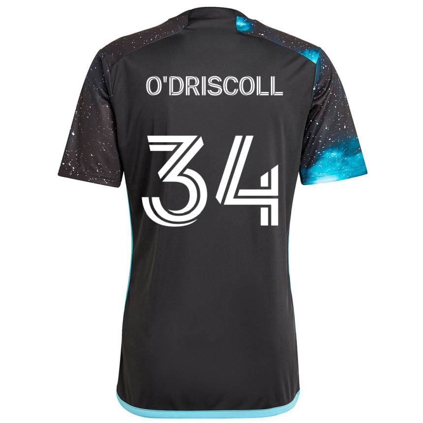 Gyermek Labdarúgás Rory O'driscoll #34 Fekete Kék Hazai Jersey 2024/25 Mez Póló Ing