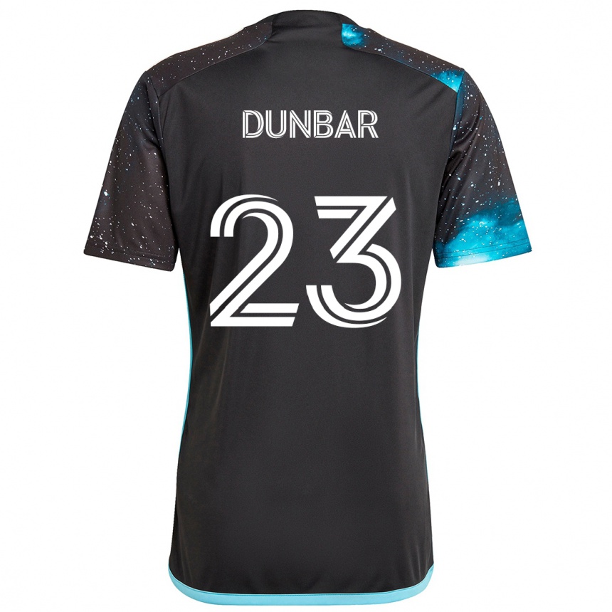 Gyermek Labdarúgás Cameron Dunbar #23 Fekete Kék Hazai Jersey 2024/25 Mez Póló Ing