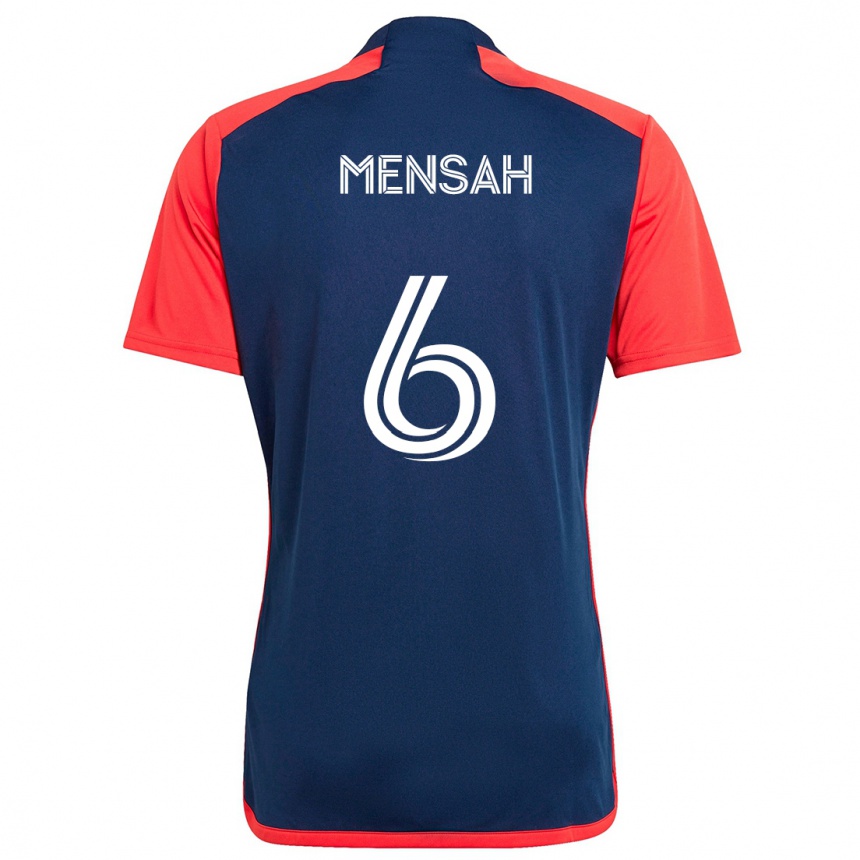 Gyermek Labdarúgás Jonathan Mensah #6 Kék Piros Hazai Jersey 2024/25 Mez Póló Ing