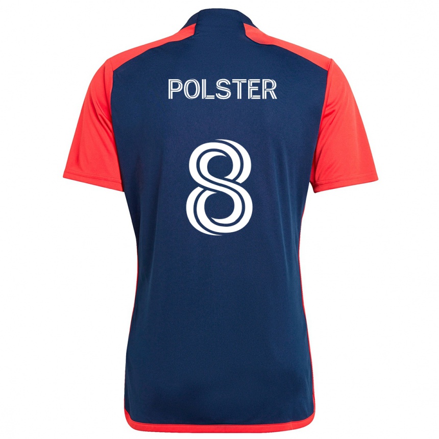 Gyermek Labdarúgás Matt Polster #8 Kék Piros Hazai Jersey 2024/25 Mez Póló Ing