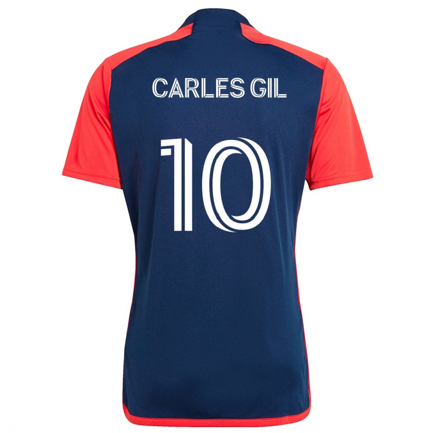 Gyermek Labdarúgás Carles Gil #10 Kék Piros Hazai Jersey 2024/25 Mez Póló Ing