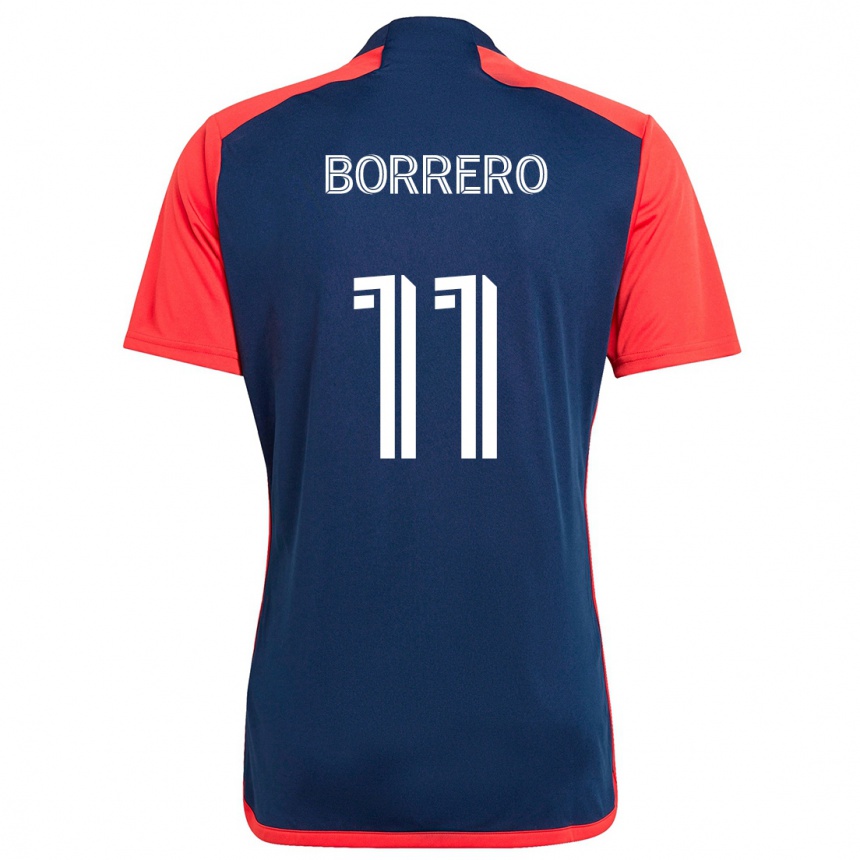 Gyermek Labdarúgás Dylan Borrero #11 Kék Piros Hazai Jersey 2024/25 Mez Póló Ing