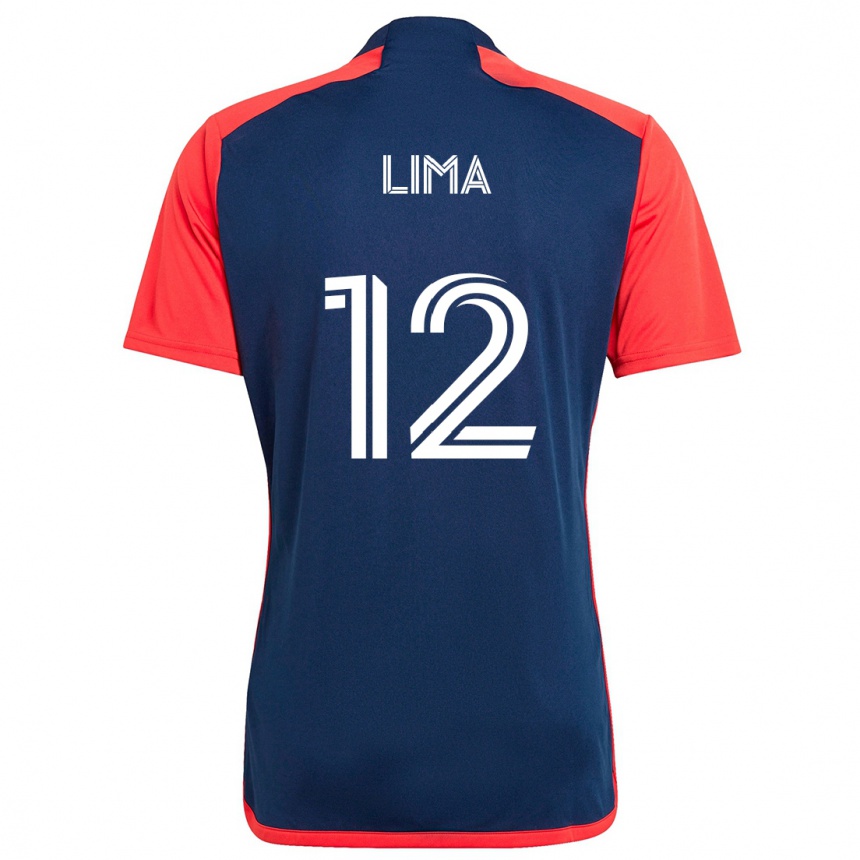 Gyermek Labdarúgás Nick Lima #12 Kék Piros Hazai Jersey 2024/25 Mez Póló Ing