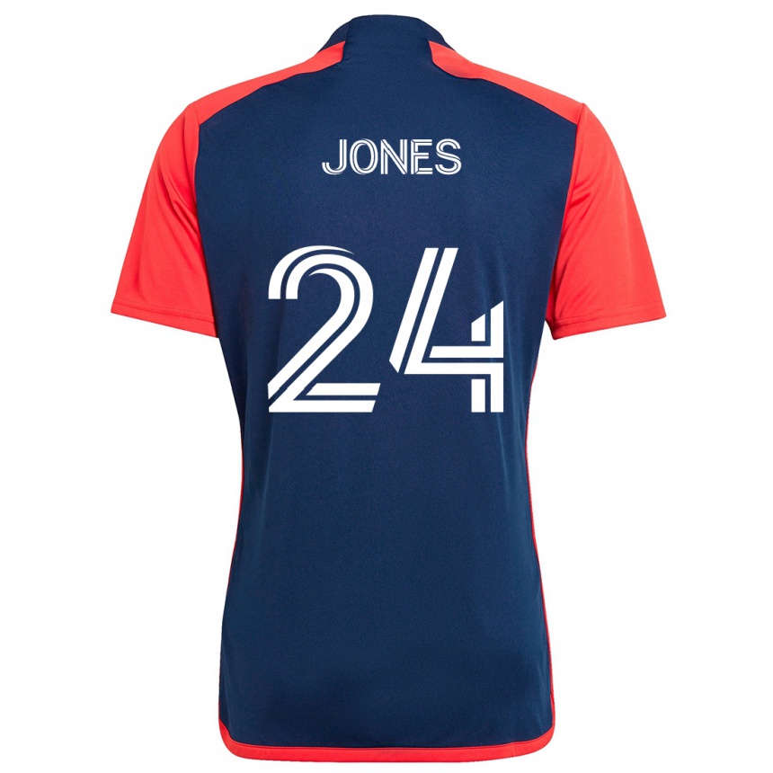 Gyermek Labdarúgás Dejuan Jones #24 Kék Piros Hazai Jersey 2024/25 Mez Póló Ing