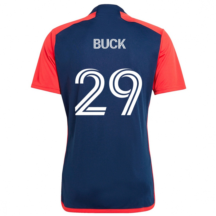 Gyermek Labdarúgás Noel Buck #29 Kék Piros Hazai Jersey 2024/25 Mez Póló Ing