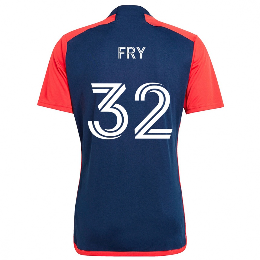 Gyermek Labdarúgás Malcolm Fry #32 Kék Piros Hazai Jersey 2024/25 Mez Póló Ing